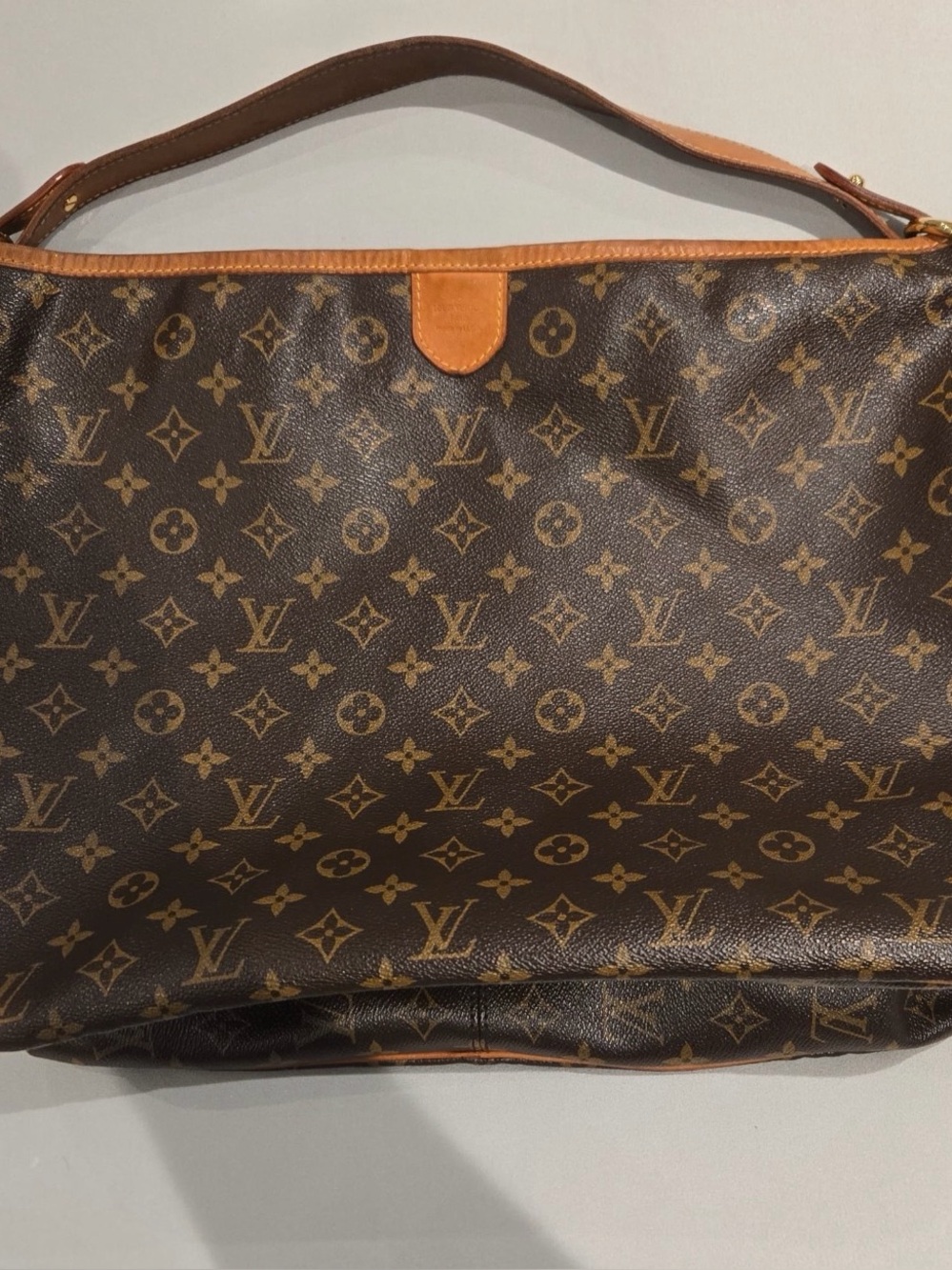 Louis Vuitton Monogram Canvas Shoulder Bag in Brown and Tan